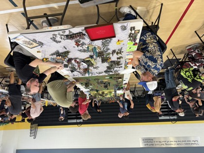 Opponents review the table at the start of a game