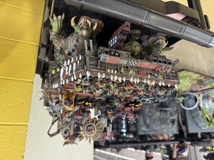 An Ork display board built around a battlewagon